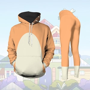 Chilli Dog Cosplay Hoodie, Chilli 3D Hoodie, Red Heeler Hoodie For Men, Chilli Leggings For Women, Blue Cartoon Aethetic Hoodie