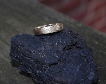 Handmade Yellow Gold Hammered Sunny Day Wedding Band, male band, recycled gold