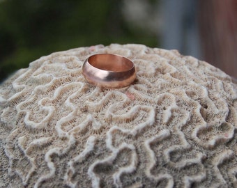 14kt Rose Gold 7mm wide Domed Wedding band