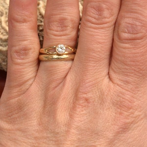 Diamond Engagement ring Handmade 4.5 MM Diamond Natural Tree Vine 14 kt Yellow Gold Wedding Engagement band .33 carat, Nature Wedding, Tree image 8
