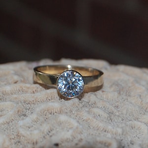 Rose Gold Moissanite Engagement ring, engagement for her. Wedding ring, diamond engagement alternative