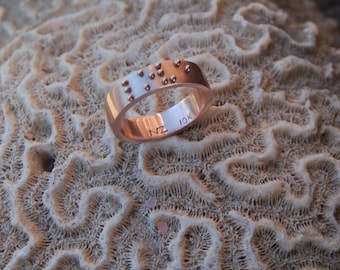 Commitment Band Rose Gold "Love" Braille Ring, Anniversary Ring, Wedding Band, Braille Jewelry, Custom Braille Jewelry