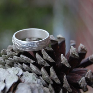 Tree Bark Sterling Silver Ring