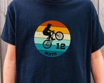 Mountainbike Geburtstagsshirt Kinder – personalisiert mit Name & Zahl – MTB Downhill Shirt