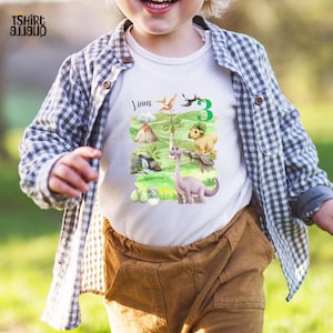 T-Rex Dino Birthday Shirt – Personalized T-Shirt with Name & Number – for Boys and Girls from 0 to 14 Years
