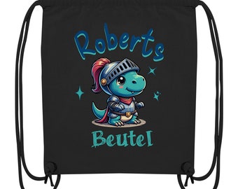 Organic Sportbeutel mit Name Turnbeutel Personalisiert Kindergarten Jutebeutel Schule Recycelte Baumwolle - Organic Gym-Bag