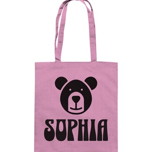 Stofftasche personalisiert mit Wunschname und Motiv Baumwolltasche Classic Pink