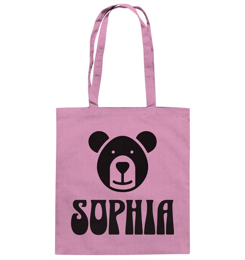 Stofftasche personalisiert mit Wunschname und Motiv Baumwolltasche Classic Pink