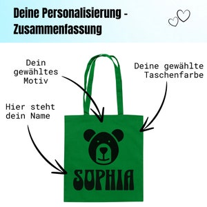 Stofftasche personalisiert mit Wunschname und Motiv Baumwolltasche Bild 3