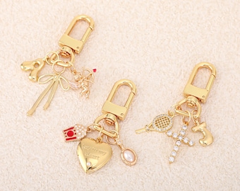 custom charm keychains, charm keychain, Birthstone keychain, pendant keychains,bag charms, Women Bag Accessories, keychain,Gift for Her
