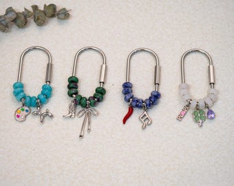 Birthstone Beaded Bag Charm Keychain, Natural Gemstone Purse Charm, Handmade Crystal Pendant, Month Stone Gift for Her，Gift for bridesmaids