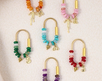 Custom keychain, personalized bag charm, initial and birthstone keychain, handbag accessory, bridesmaid gift, Christmas gift for her