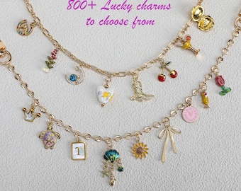 Customize the charm package chain, choose your own charm and chain, create your own charm package chain, birthday gift, bag charms
