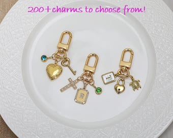 custom charm keychains, charm keychain, Birthstone keychain, pendant keychains,bag charms, Women Bag Accessories, keychain,Gift for Her