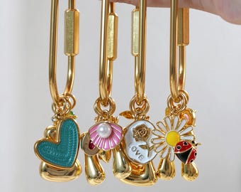 Custom keychain, personalized bag charm, initial and birthstone keychain, handbag accessory, bridesmaid gift, Christmas gift for her