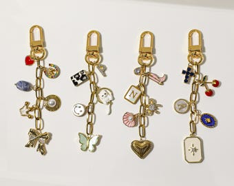 Personalized charm keychain, pendant keychain, initial pendant, charm bag charm, personalized keychain, car keychain, birthday gift