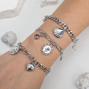 Pulsera de plata con dijes personalizable, pulsera con dijes personalizada, joyería con dijes, pulsera de plata, dije de plata, pulsera con dijes, regalos para ella