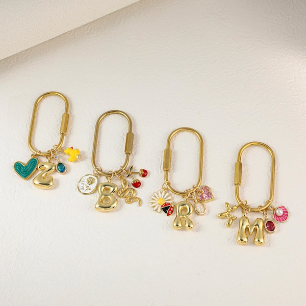 Llavero personalizado, dije de bolso personalizado, llavero con inicial y piedra de nacimiento, accesorio de bolso, regalo de dama de honor, regalo de Navidad para ella