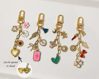 Personalized charm keychain, pendant keychain, initial pendant, charm bag charm, personalized keychain, car keychain, birthday gift