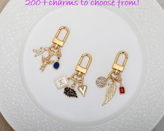 Initial charms, wallet charms, birthstone charms, keychain charms, Personalized charms, personalized keychains, charm charms, birthday gifts,