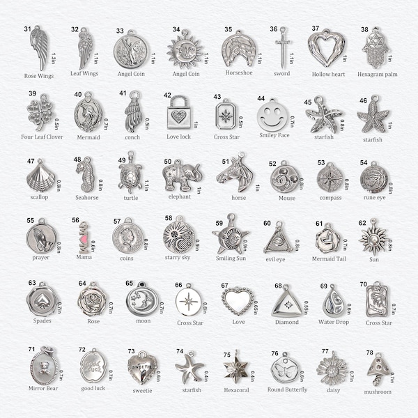 Wholesale silver charms in various styles | Single charms to add to bracelets or necklaces | DIY bracelet and necklace accessories
