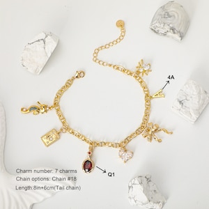 Custom bracelet, personalized bracelet, choose your own charms and chains, create your own bracelet, birthday gift, Christmas gift