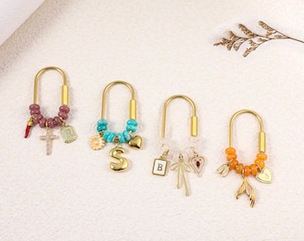 Custom keychain, personalized bag charm, initial and birthstone keychain, handbag accessory, bridesmaid gift, Gift for bridesmaids