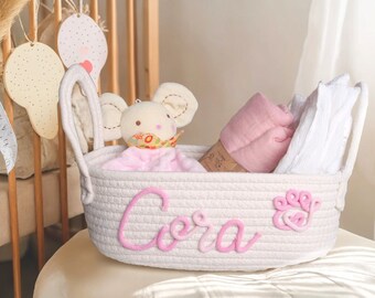 Personalized Baby shower gift basket, Custom diaper caddy Cotton Basket, Baby Gift Basket Toy Basket Storage Basket ,Custom Baby Gift hamper