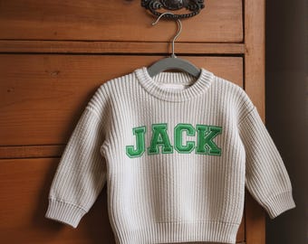 Personalized Baby Knit Sweater with Name,Custom Embroidered Toddler Jumper,Birthday Gift for Baby,Newborn Gift,Baby Shower Gift