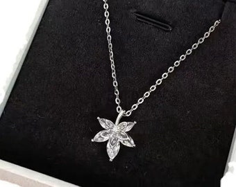 Collier pendentif fleur de lys en argent, bohème, cadeau pour elle, mariage, anniversaire