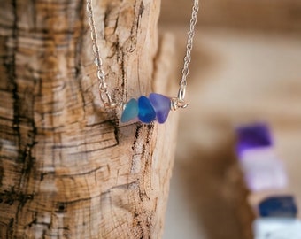 Collier en verre de mer, collier unique, cadeau pour elle, bohème