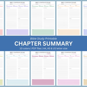 Bible Chapter Summary, Bible Chapter Study, Bible Printable Template, Bible Summary, Faith Reflection, Bible Notes,  PDF & DIGITAL