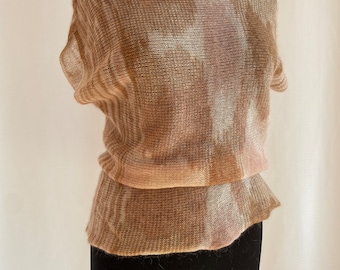 Leichter Pullover Frühlingsgeschenk, Beige Merino Wolle Pullover, Schiere Strickwaren, Loose Fit, Weich Neutral Pullover Für Sie