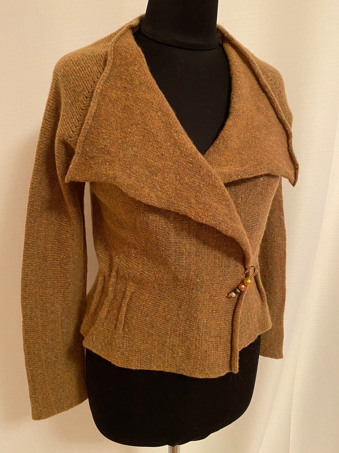 Women Wool Knit Sweater With Button Details For Spring Coffee Chic Everyday Wear main image 1