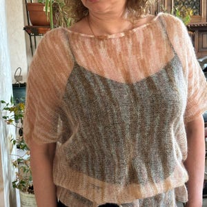 Lightweight Viscose Sweater, Sheer Knit Summer Top for Women, Loose Fit Layered Shirt, Breathable Blouse, Boho Minimalist Style