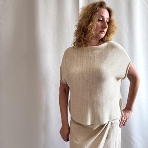 Beige Woolen Pullover, Cut Out Sweater, Winter Wool Top, Christmas Wife Gift, Ladies Sweater, Elegant Minimalist Style