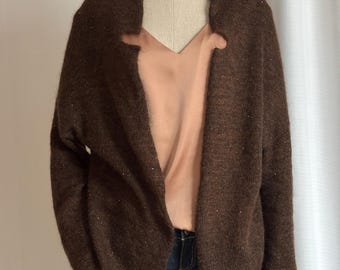 Knitted Coat, Women Bolero Bridal Shrug, Wool Jacket, Mohair Sweater, Orange Wedding Cardigan, Loving Gift