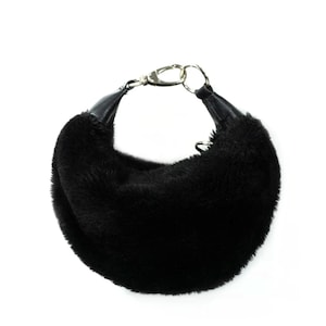 Blumarine Blugirl authentic black crescent fur handbag