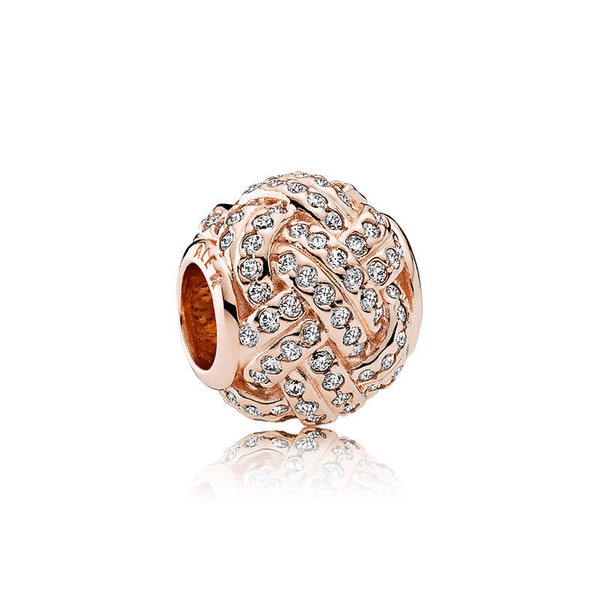 Rose Gold Sparkling Love knot Charm