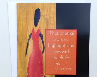 Phenomenal Women Inspirational Quote Blank Art Greeting Note Card