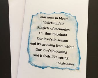 Blank Love Poetry Note Card