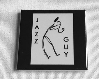 Jazz Guy Black and White Magnet