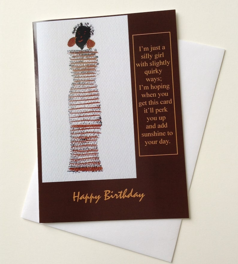 Ethnic Quirky Girl 5 X 7 Happy Birthday Card - Etsy