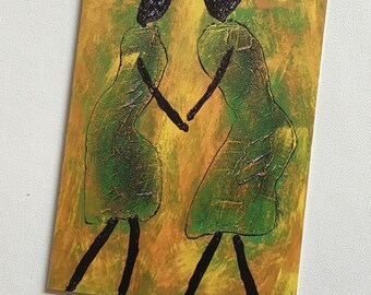 Welcome Back- Blank African Art Card -2 African Women