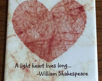Heart Magnet With Shakespeare Quote