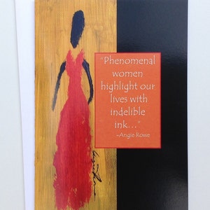 Phenomenal Women Inspirational Quote Blank Art Greeting Note Card image 2