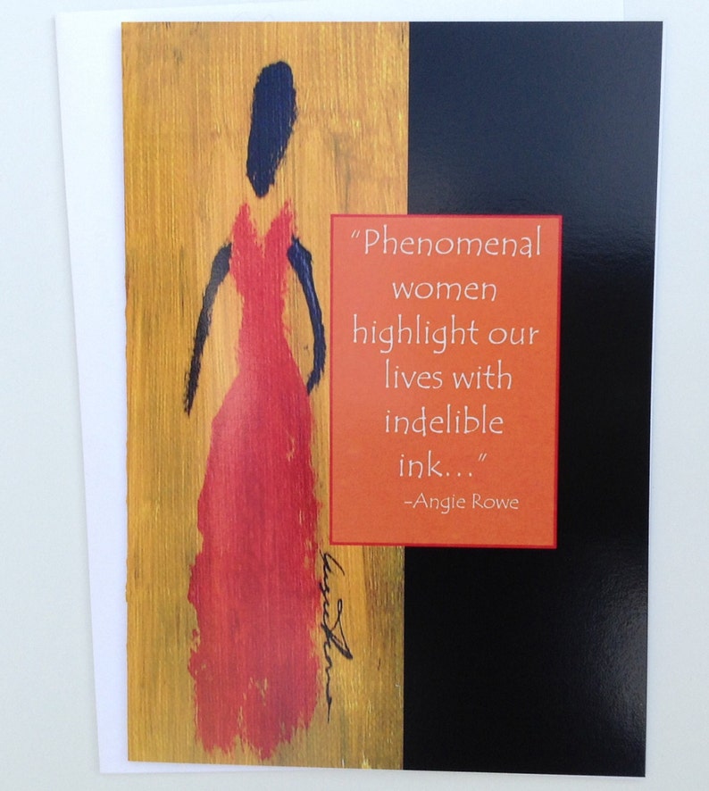 Phenomenal Women Inspirational Quote Blank Art Greeting Note Card image 1