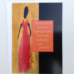 Phenomenal Women Inspirational Quote Blank Art Greeting Note Card image 3