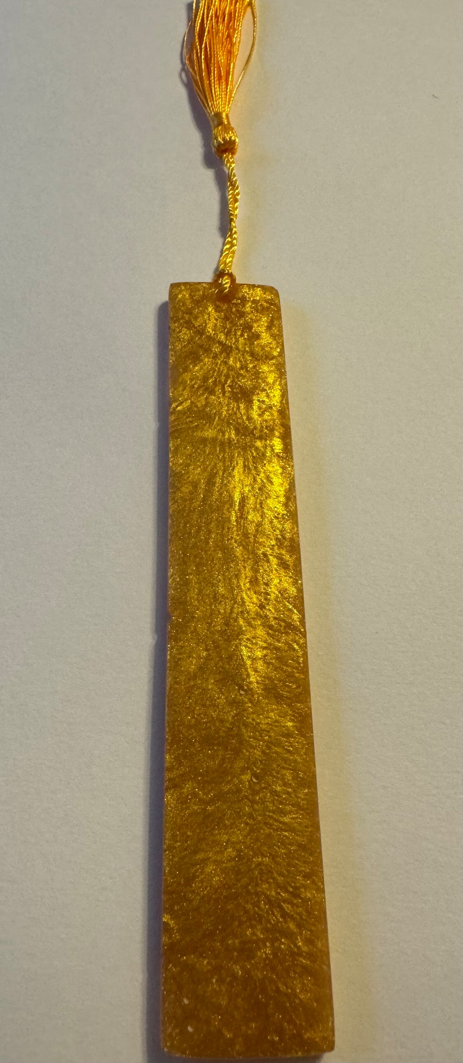 Golden Shimmer Yellow Resin Bookmark - Etsy UK