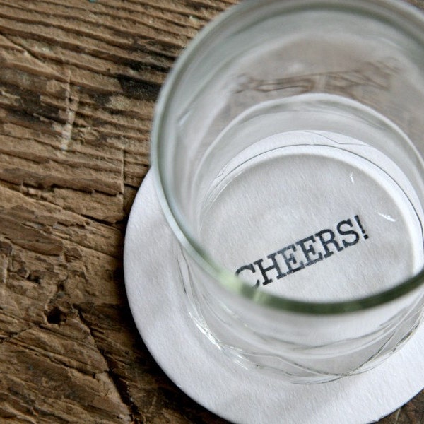 Cheers - Letterpressed Pub Coasters - Set of 4